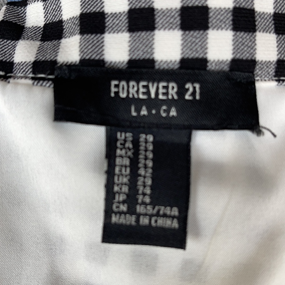 Forever 21 Black & White Checked Mini Skirt - Picture 7 of 8